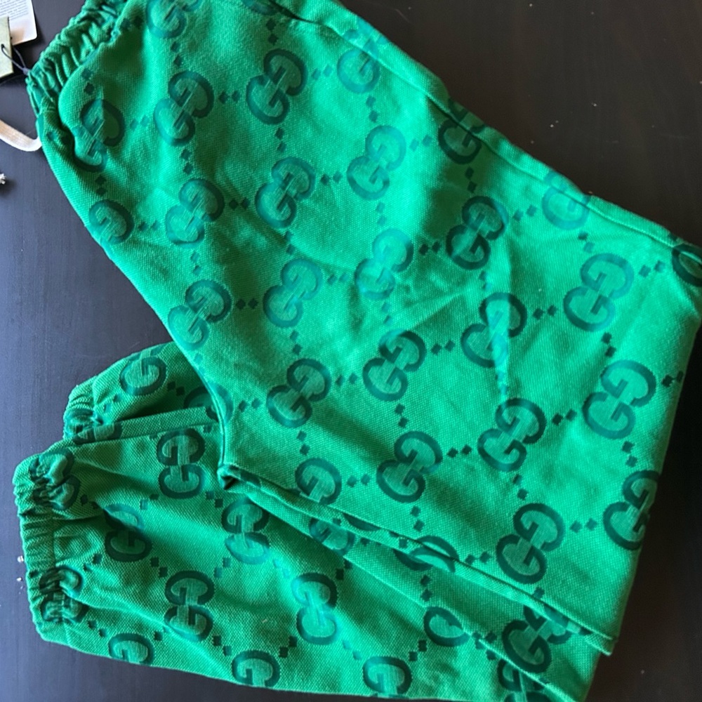 Green Patterned Sweatpants